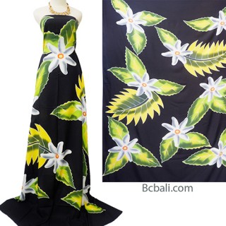 rayon sarongs leaf and flower pattern handpainting made in bali